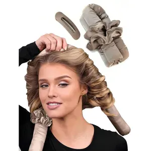 4pcs/Set Large Size No-Heat Curling Rods Set - Satin No-Heat Curling, Extra Large Curling Rod Heads, No Heat Needed Overnight Curling, Hair Styling Kit, Hair Tool Kit, Home Beauty Women Accessory Gifts