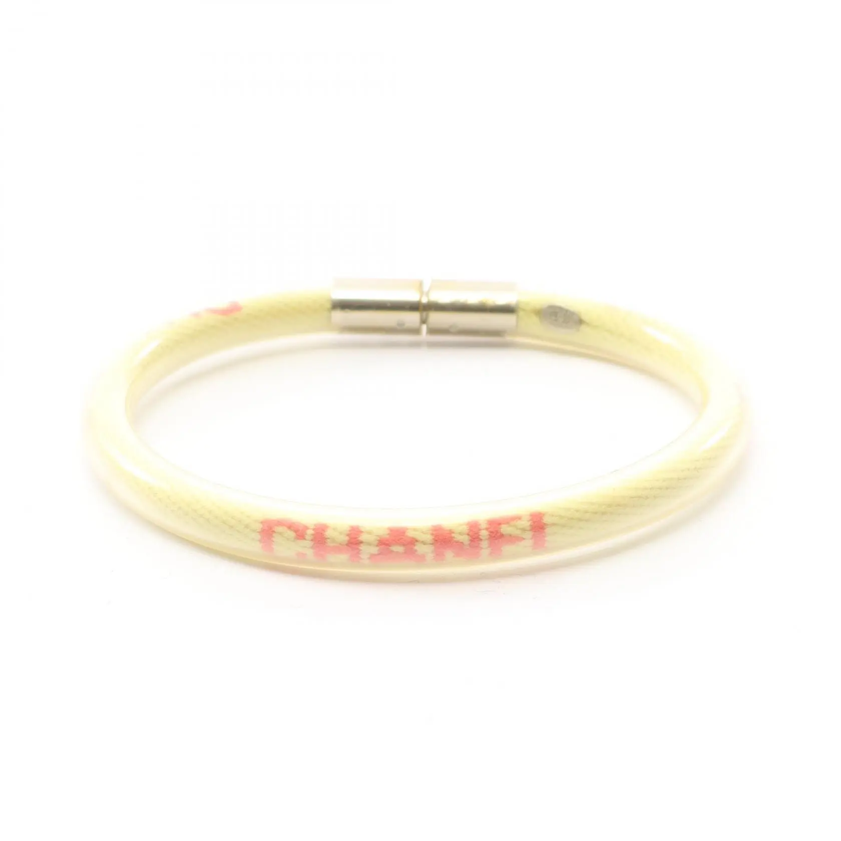 Pre-owned CHANEL Rubber Small Leather Goods Sports Line Logo Bangle