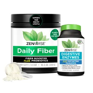 Zenwise Gut Health Bundle – Daily Fiber + Digestive Enzymes - Gut Health, Regularity & Bloating Relief - Clinically Studied Blend for Natural Wellness Support
