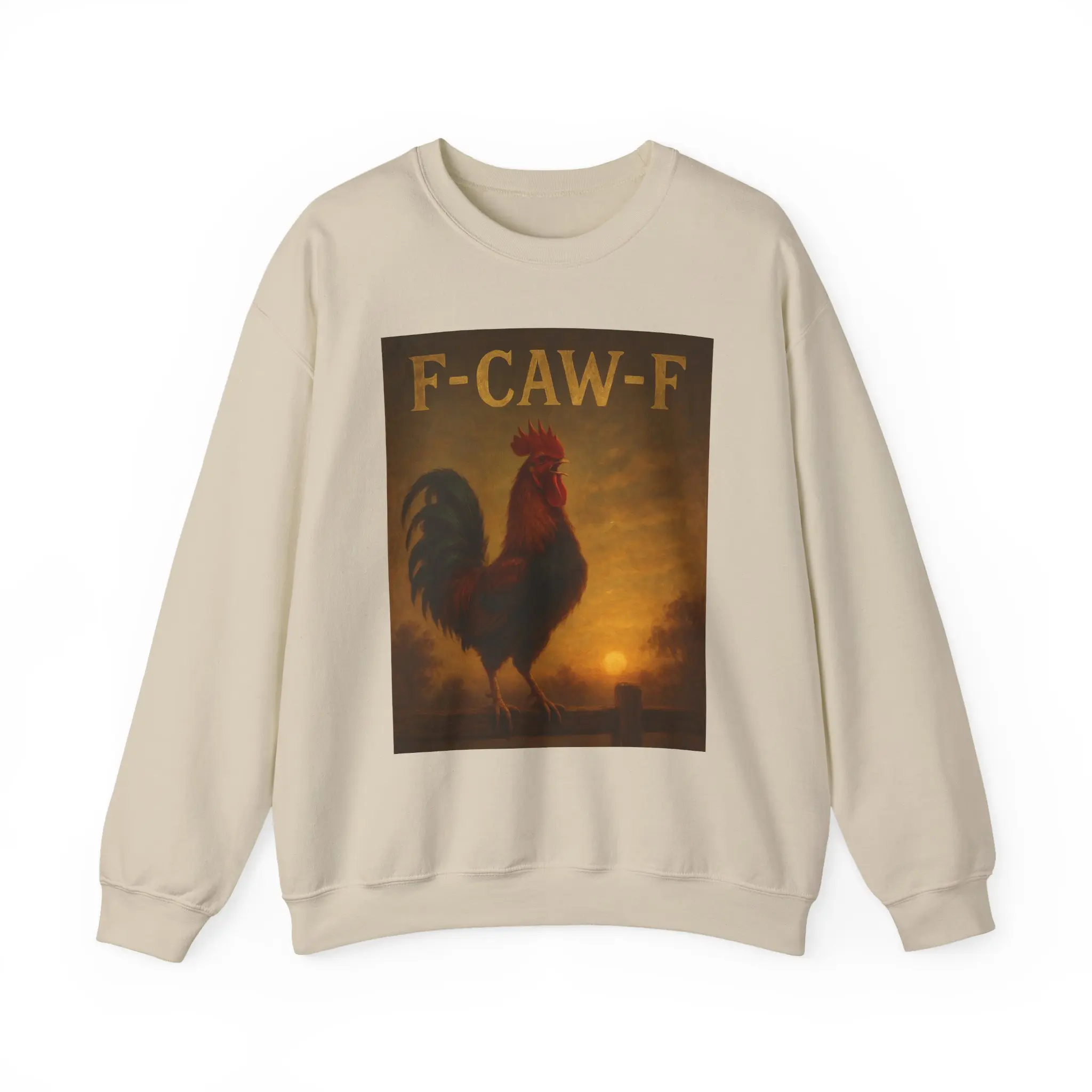Cozy Vintage Rooster Sweatshirt, F-CAW-F Crewneck for Farmhouse Decor, Gift for Women, Men, and Farmers, Comfortable Layering