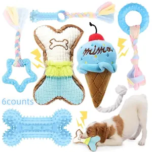 Pet Chew Toy Set, Durable Chew, 6 Counts/set Pet Teeth Cleaning Toys, Interactive Pet Teeth Cleaning Toys, Dog & Cat Accessories