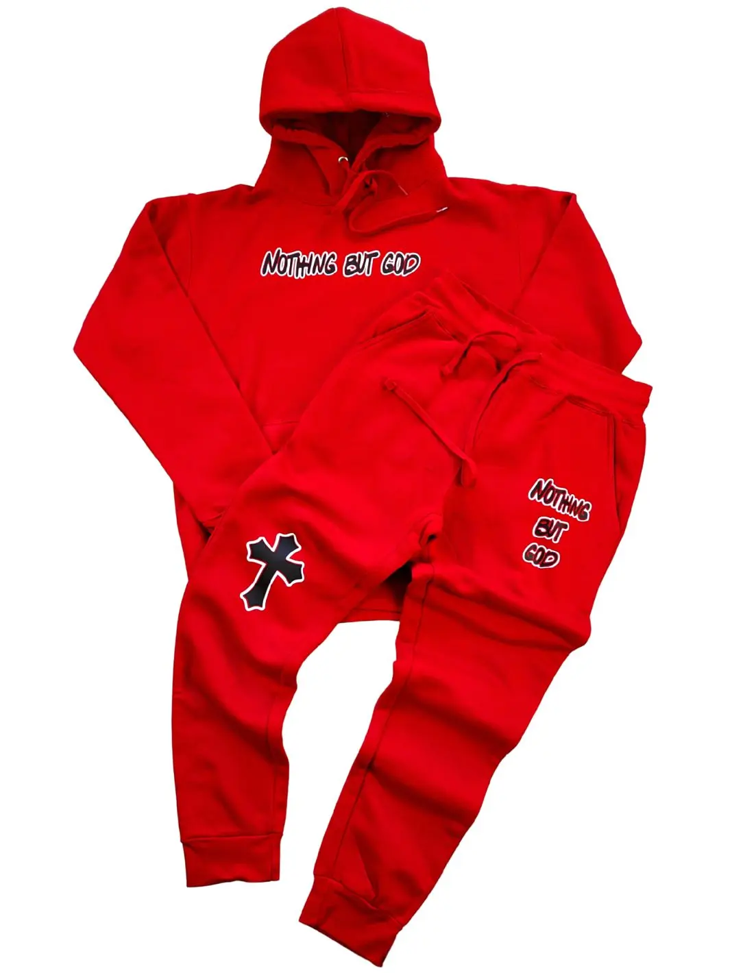 Nothing But God Sweatpants & Hoodie Set [Red]