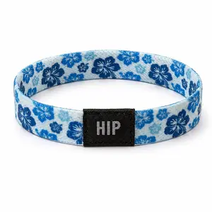 Blue Coastal Hibiscus Maui Flower Bracelet Hair Tie