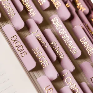 Elegant Pink and Gold Embossed Bible Tabs- Stylishly Organize Your Scriptures with Beautifully Designed, Durable Tabs for Effortless Study and Worship Christmas Themed prayer journals paper