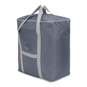 REGALWOVEN 1 Pack Storage Bags, Clothes Storage, Moving Bags for Organizing Clothing, Comforter, Closet Organizers and Storage with Handles 21.5*17.5*12in Gray