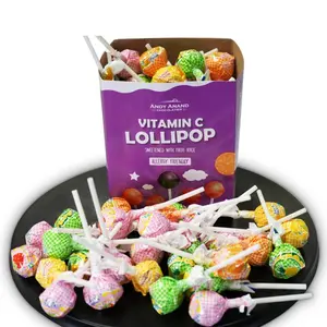 Andy Anand Sugar-Free Vitamin C Lollipops, 29 ct, 8.8 oz – Real Fruit Juice, Keto, Kids Immune Support, Birthday & Holiday Gift Box