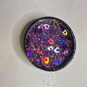 Pink Vortex Loose Glitter Mix with Multicolor Heart Shapes for Festive Decor