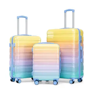 3-Piece Gradient Spinner Luggage Set – PC Hard Shell, 20"/24"/28" Suitcases with TSA Lock, Lightweight, Durable, Smooth 360° Double Spinner Wheels – Travel Carry-On & Checked Bag