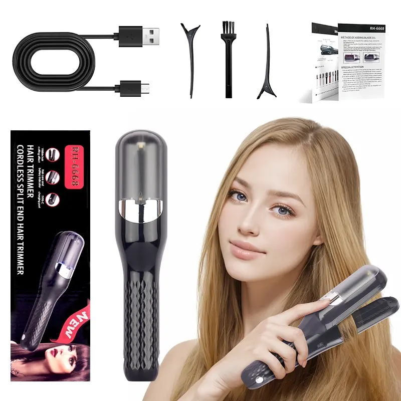 USB Rechargeable Hair Trimmer, Wireless Typ-C Clipper for Split Ends, Portable Lightweight Hair Cutting Tool, Multiple Colors Available