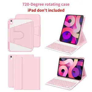 Folding Wireless Keyboard with Case & Pencil Holder, Tablet Protective Case with Stand for 10.9'' iPad 10th Gen, Tablet Accessories