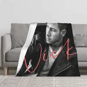 Nick Jonas Throw Blanket Soft Flannel All-Season Blanket for Bed Sofa Camping Christmas Birthday New Year Halloween Blanket Lightweight Durable