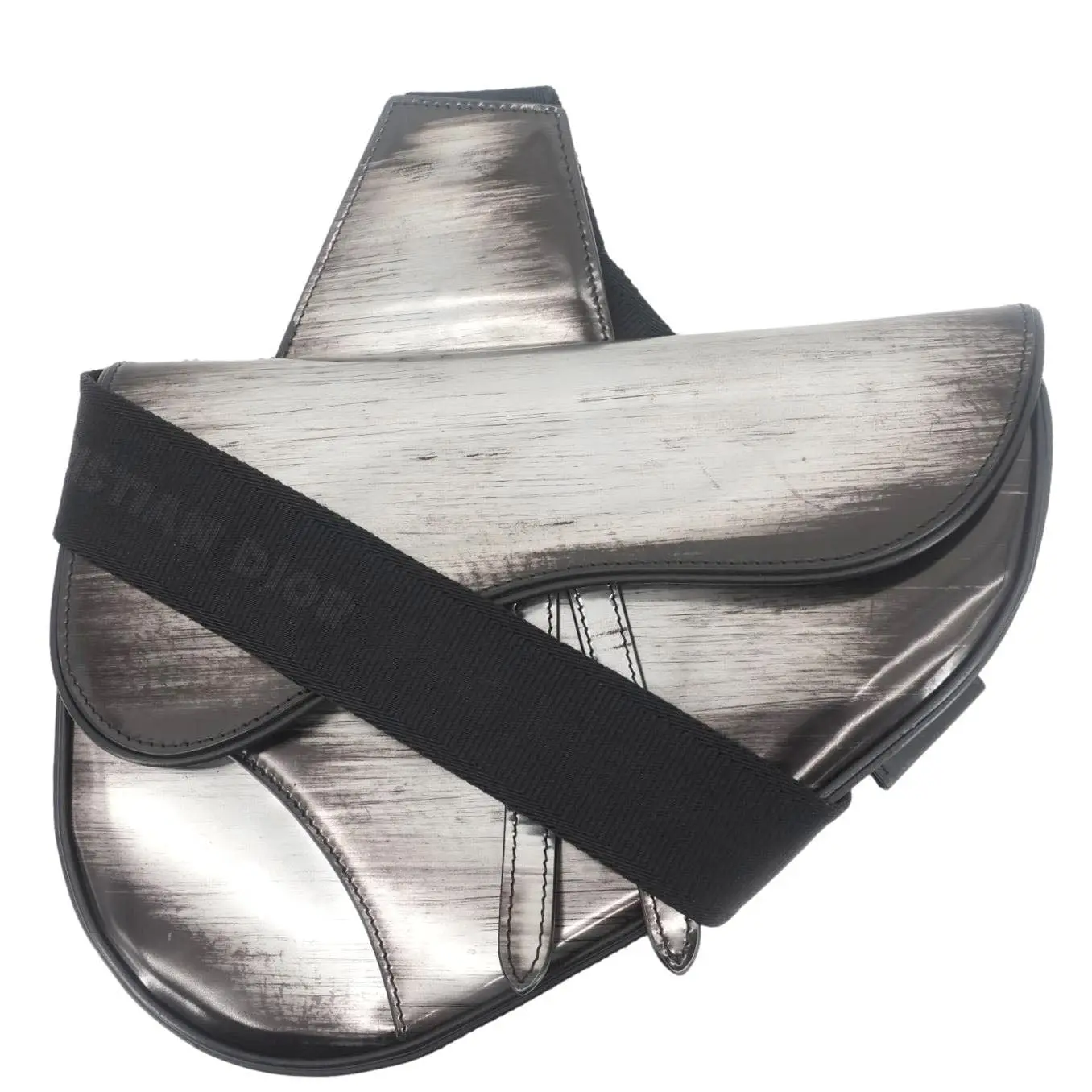 Pre-owned Dior Leather Crossbody Bags CHRISTIAN Saddle Crossbody Bag Silver