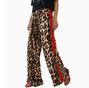 [LTO]2026 New Style Casual Women's Long Pants,Women's casual pants, Leopard Print Patchwork, Elegant Loose Wide-Leg Trousers Bottom Wideleg Womenswear