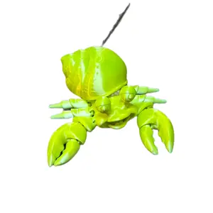 “Happy Flexi Hermit Crab - Articulated 3D Printed Fidget Toy ”