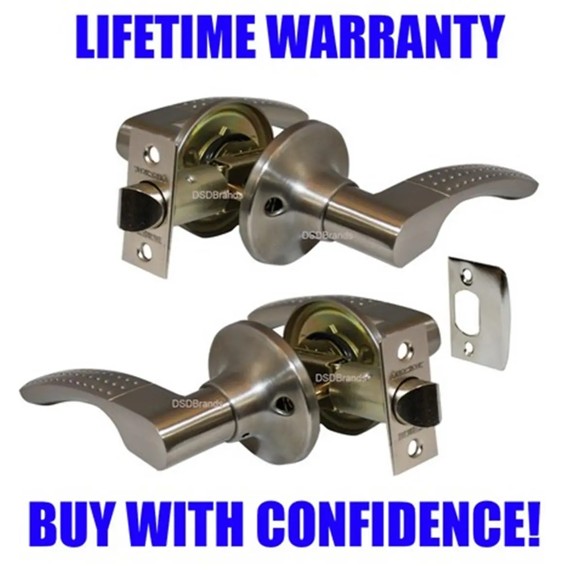Etude Constructor Passage Lever Lockset with Knob Handle - Satin Nickel Door Hardware, Home Door Security Handleset, Handlesets