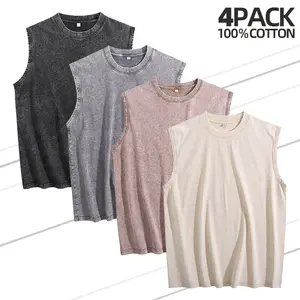 Men's Washed Sleeveless Fitted Casual Solid Tank, high-quality cotton, all-day wear, street culture vibe, boost comfort and fashion.