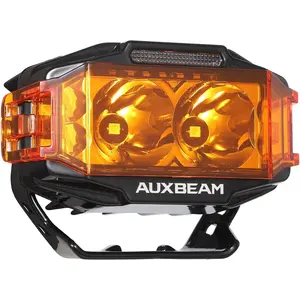 4x2.5 Inch 2300K Dark Amber LED Light Cover, Side Shooter Pods Protective Lens Covers, Snap-On Installation, High Penetration for Storm & Snow, Fit ZD000897