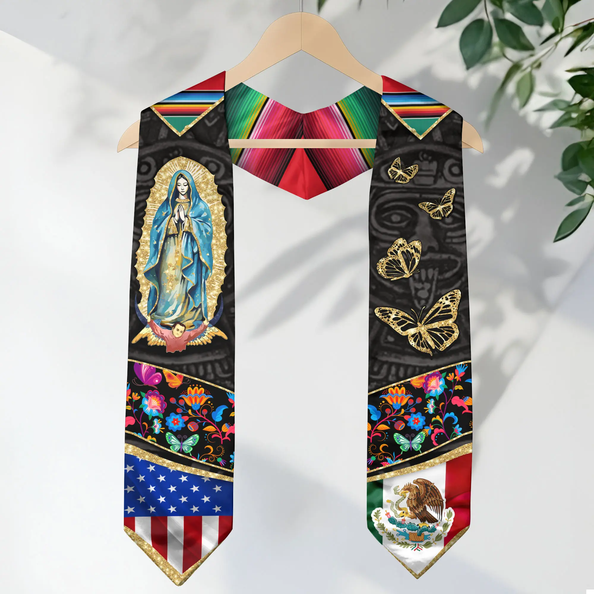 Mexican Graduation Stole 2026 – Mexico American Flag Graduation Sash ...