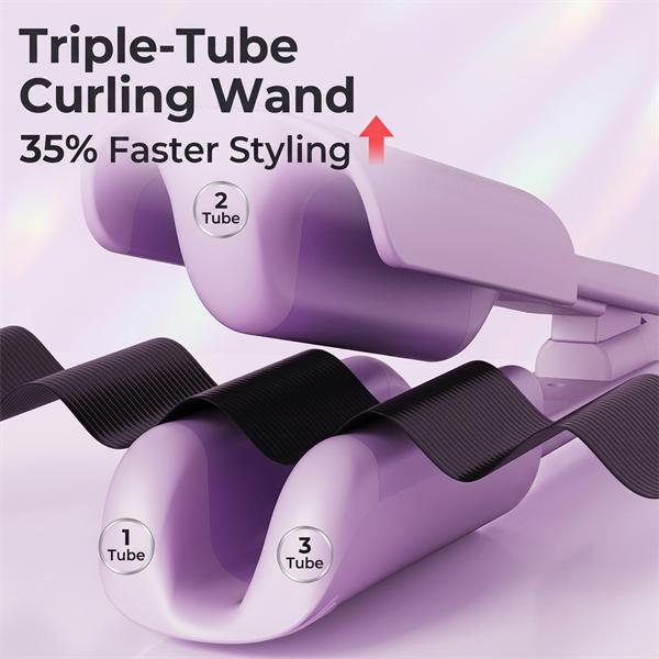 3-Barrel Deep V Wave Curling Iron American Latin Wave Hairstyle  2026 New Upgrade Adjustable Temperatures Fast Heating Silicone Cover  HairTutorial