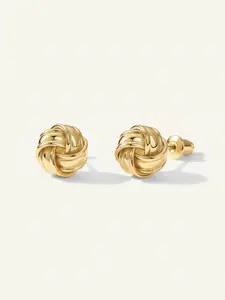 14K Gold Plated  Post Love Knot Stud Earrings | Gold Earrings for Women