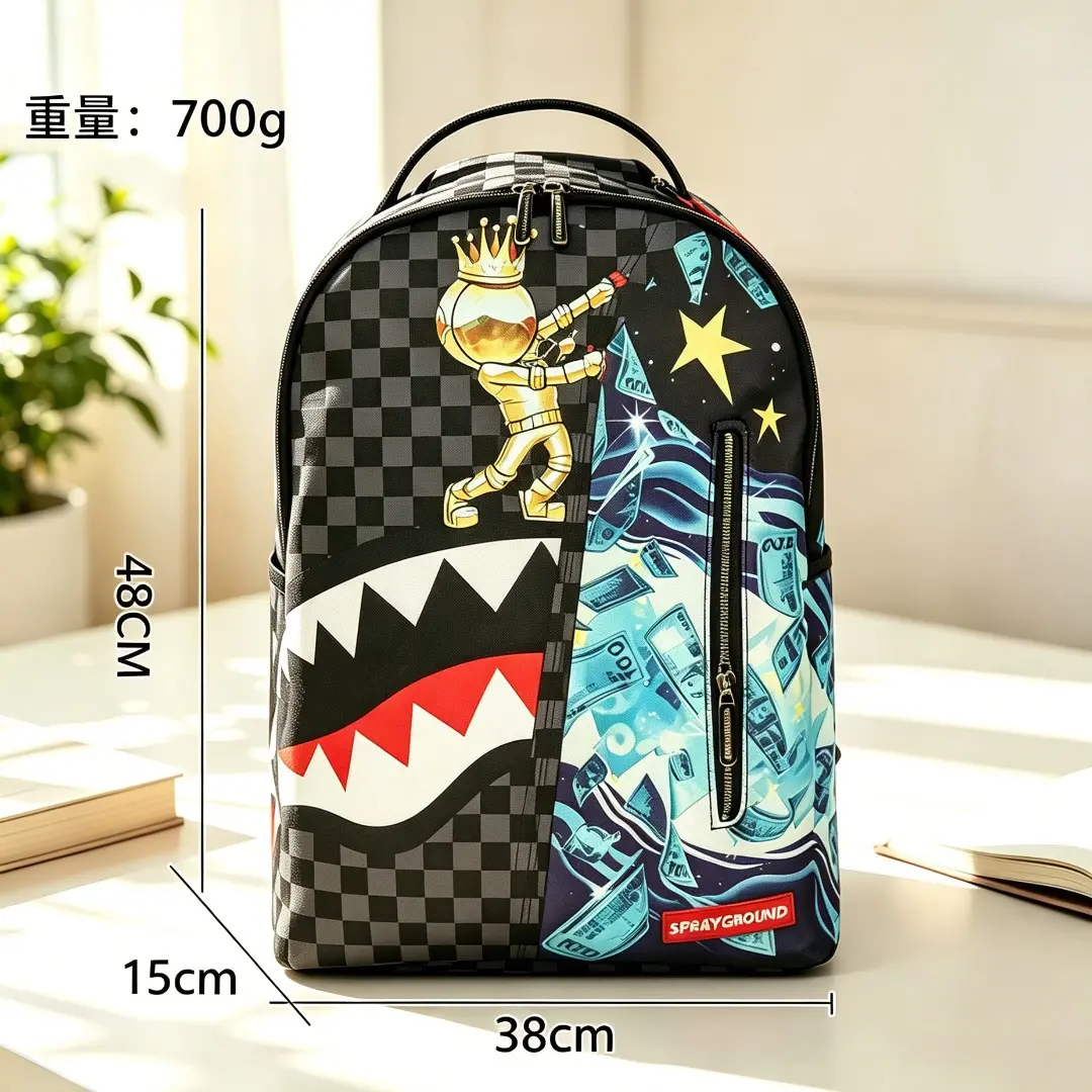 Casual Graffiti Sprayground Backpack for Men and Women, Lightweight Outdoor Travel Bag Sports Duffel Bag for Gym Hiking and Weekend Trips