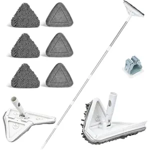 Wall Cleaner Mop with 80" Long Handle.3-in-1 Ceiling Cleaning Tool Duster with 180 Foldable & 360 Rotating . Includes 6 Washable Pads for Walls, Baseboards, Windows & Floors. No Ladder Needed.