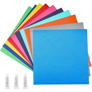 10 Pcs Bounce House Patch Repair Kit Professional Vinyl Repair Kit for Inflatable Bounce Houses Includes Multi-Color Vinyl PVC Patches with 3 x 3g Glue Accessory for Inflatables