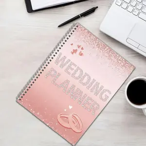 Glitter Wedding Planner Notebook, 1 Count/2 Counts Elegant Wedding Planner Notebook, Wedding Planner Book, Office Stationery & Supplies