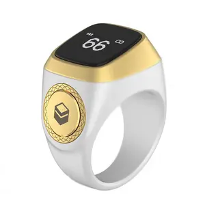 2025 IQibla Modern Smart Dhikr Counter Ring, Electronic Digital Tasbih Tally Counter, Muslim Prayer Time Vibration Alert, Waterproof Smart Wearable Device