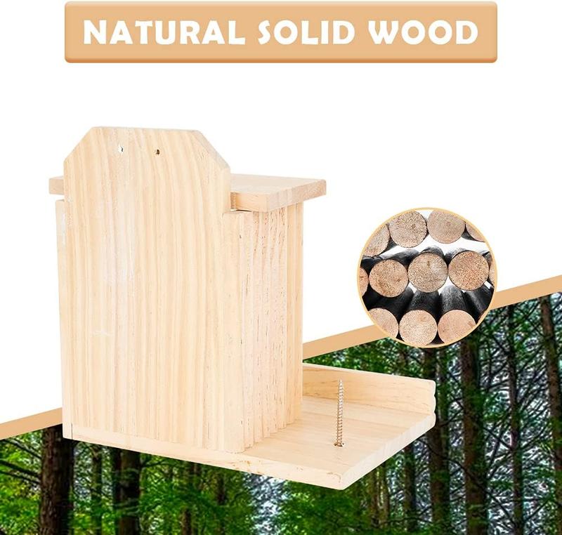 Practical wooden chipmunk squirrel feeding box with corn holder Plexiglas window for maximum viewing Hinged top for easy loading and cleaning