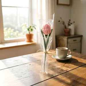 New Twisty Stick Tulip Bouquet Mother's Day Valentine's Gift for Girlfriend Mom, Small Tulip Flower Arrangement, Perfect Present