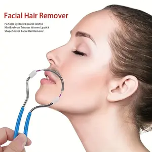 Portable Hair Remover for Women, Pain-Free Gentle Spring Roller for Upper Lip, Chin, Face and Neck, Handheld and Compact Hair Removal Tool