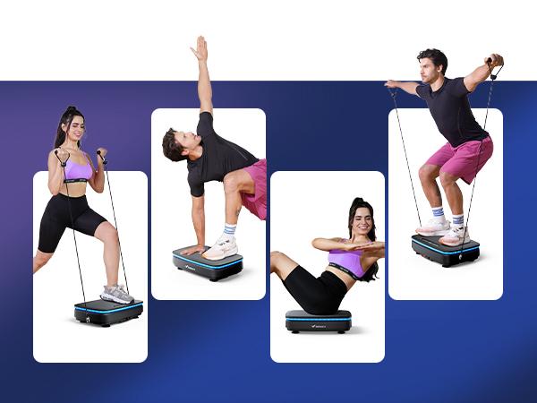 MERACH Vibration Plate Exercise Machine with Bluetooth & Light Whole Body Workout Home Gym Led Display Vibration