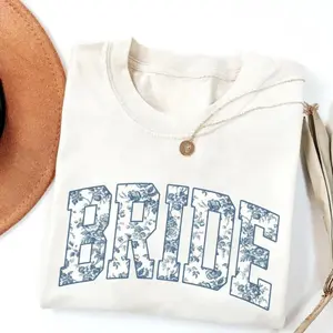 Bride Blue Toile T-Shirt | Blue Chinoiserie Bridal Shirt | Future Mrs Tee | Wedding Gift for Her | Bridal Party Outfit