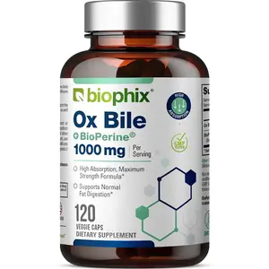 Biophix Ox Bile Supplement 1000mg + BioPerine | 120 Veggie Capsules | Digestive & Gallbladder Support