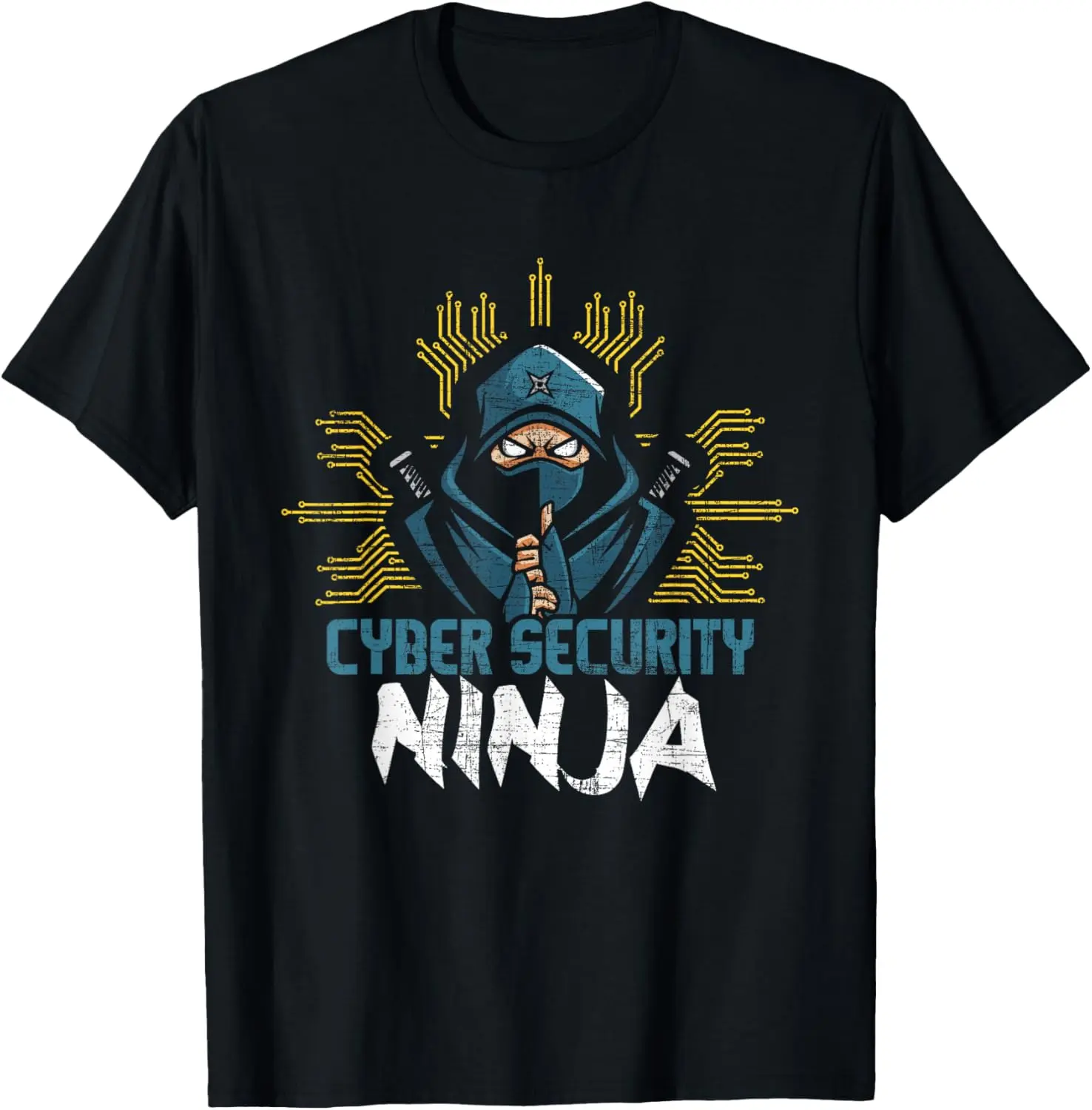 100% Cotton Cyber Security Ninja - Computer Programmer White Hat Hacker T-Shirt