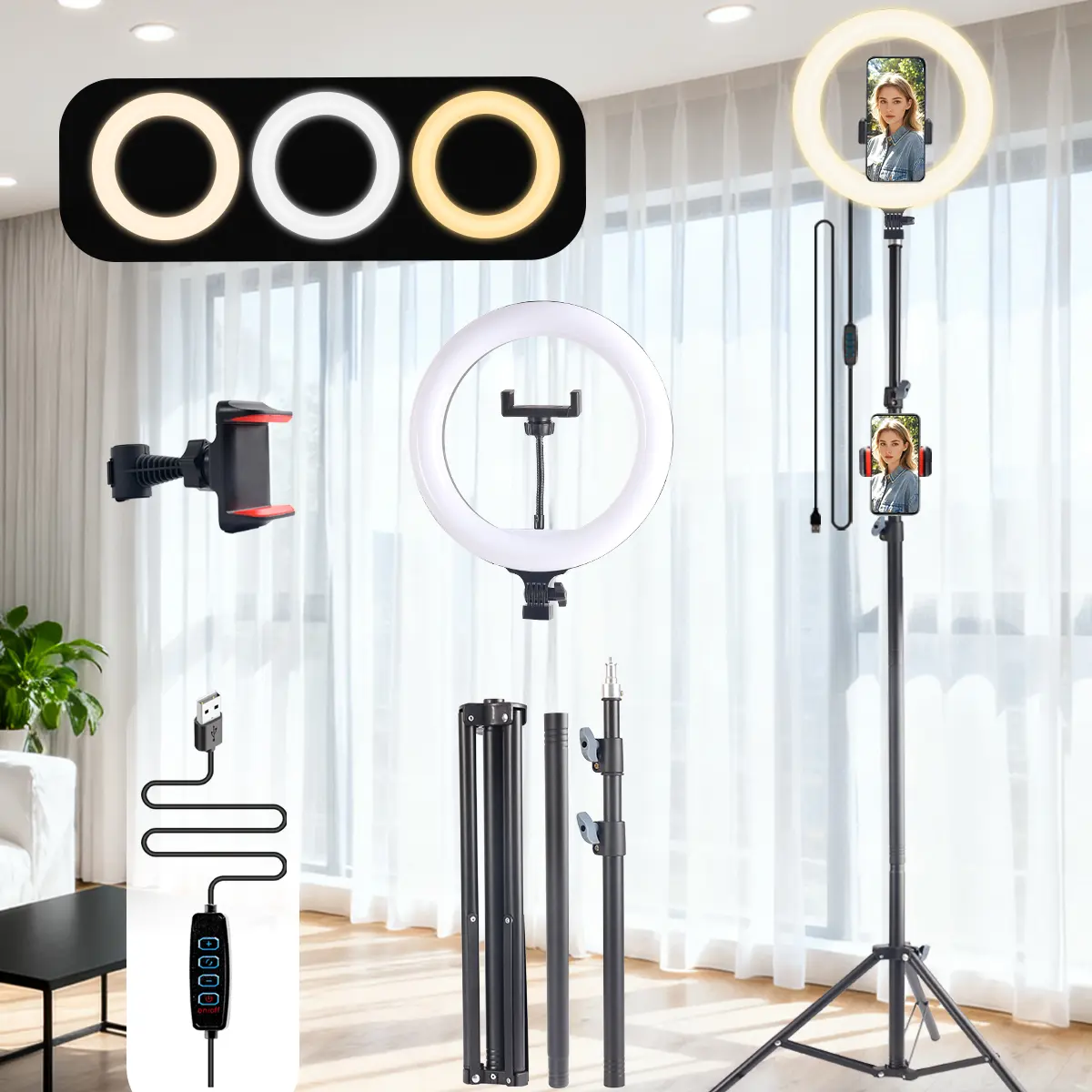 12in Light & 71in Stand Kit w/ 2 Clips