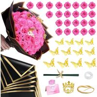 Hot Pink Glitter Roses Bouquet