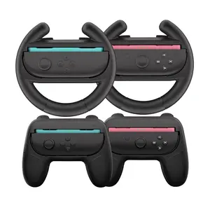 Switch 2 Joy-Con Grip [4-Pack], Steering Wheels for Switch 2 Controller Compatible with Mario Kart World/Mario Kart 8 Deluxe, Switch 2 Controller Accessories Ergonomic Design