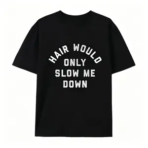 100% cotton short-sleeve shirt Hair Would Only Slow Me Down Funny Bald Summer Vibes T-Shirt, Confident Bald Humor Graphic Tee, Gift for Bald Man, Casual Self Love Apparel, Unisex Funny Streetwear