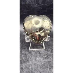 Pyrite heart! 7.6 ounces, 2.5 inches tall, 2.5 wide