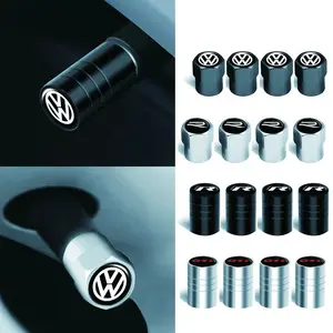 4pcs Car Wheel Tire Valve Caps Tyre Rim Stem Air Dust Cover Tire Protection For Volkswagen VW R Line GTI Golf 5 6 7 Caddy Passat b6 b7 b8 Polo Tiguan Touran Touareg Scirocco cc Jetta Beetle Auto Accessories
