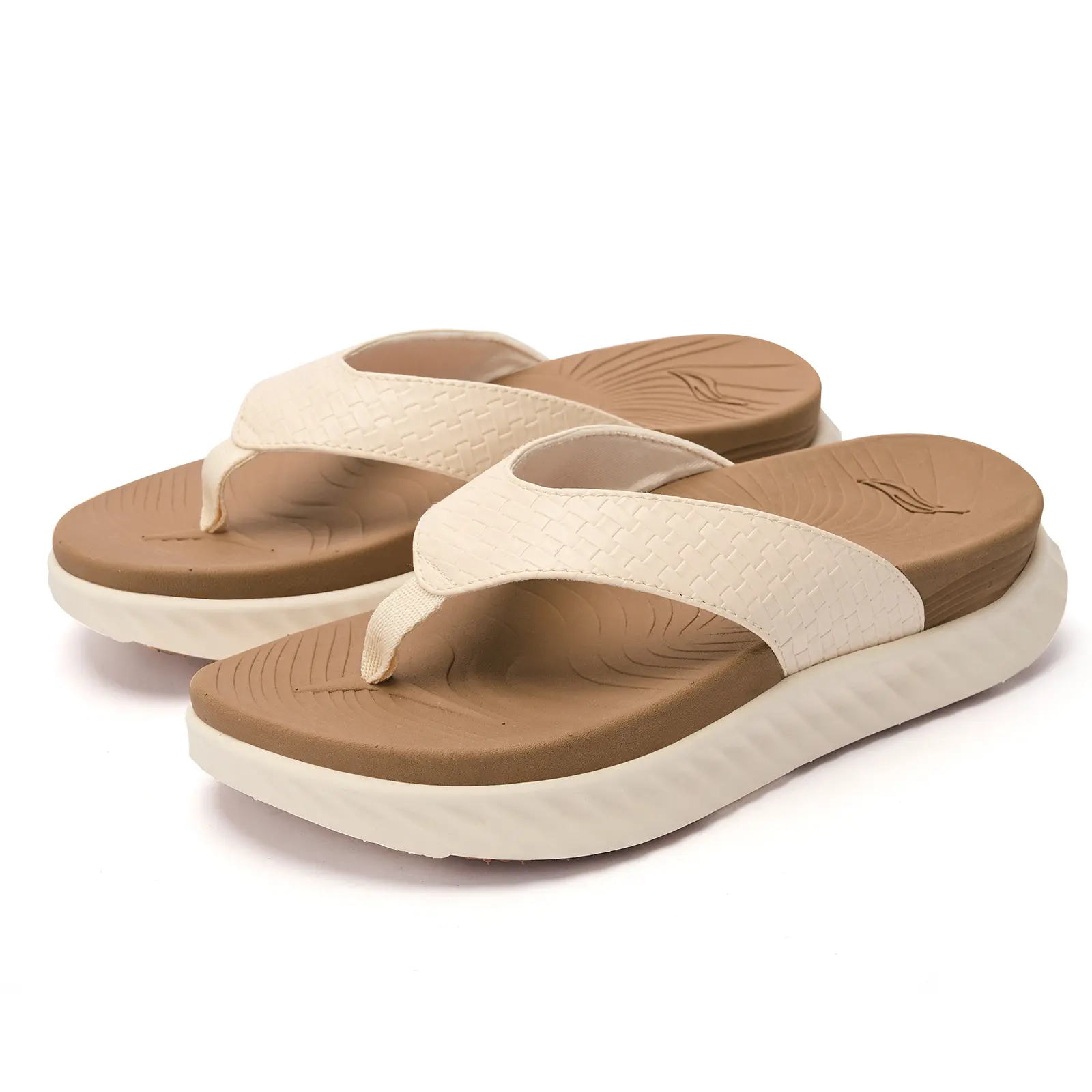 Female Flip Flop Sandals - Women's Synthetic Platform, Chic Woven Straps, Thick Padded EVA Chunky Sole Sandals with Arch Support, Casual Summer Slip-On Sports Footwear for Cloud-Like Walking Experience