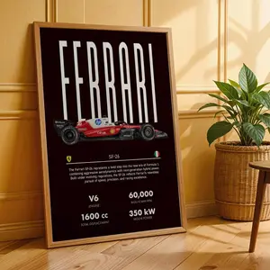 [Racing Decor - Sale Up To 40%] [Unframe] Ferrari SF26 Formula 1 Poster, Modern Racing Infographic Wall Art, Formula Car Design Print, Motorsport Decor, Gift for Fans