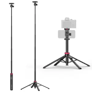 ULANZI 0.01s Auto Pop Open Phone Tripod with Remote, MT44B 59'' Selfie Stick Tripod w Dual Mount for Phone & Camera for Vlog/Live/Travel, Cell Phone Stand 360° Ball Head for iPhone 17Pro Max/Android
