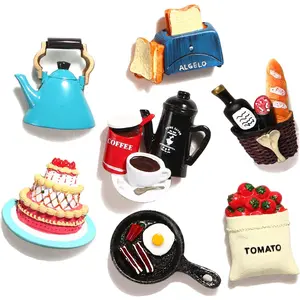 Cute Food Fridge Magnets for Fridge Cute Magnet Refrigerator Stickers for Kitchen Magnet Decorative Fun Strong Resin Magnets Home Decor Office 7PACK