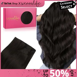 WENNALIFE Genius Sew In Weft Hair Extensions Real Human Hair 50g Sew in Hair Extensions for Women Natural Luxury Remy Hair Straight Invisible Extension #SpringStatements