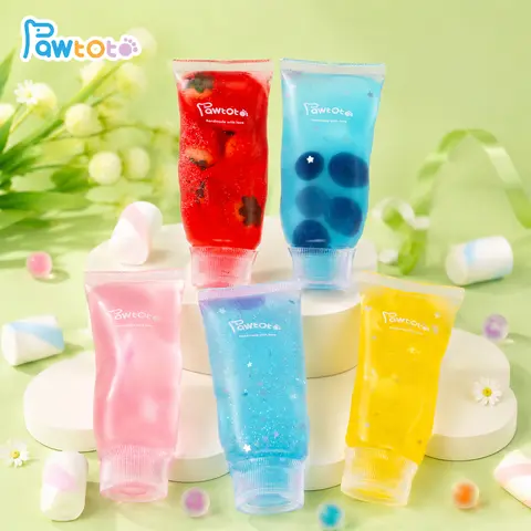 Pawtoto Fruit Toothpaste Shaped Squeeze Accessory, Soft Silicone Texture, Decompression & Anxiety Relief, Portable Pocket Design, Smooth & Reusable, Creative Present for Teens and Adults, Suitable for Desktop Use, Ages 14+, 14cm × 4cm × 3cm, 130g