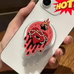 Fire Eye Dripping Blood Magnetic Phone Grip, Gothic Magsafe Phone Stand, Spooky Eye Kindle Grip, Horror Aesthetic, Bloody Eye Grip