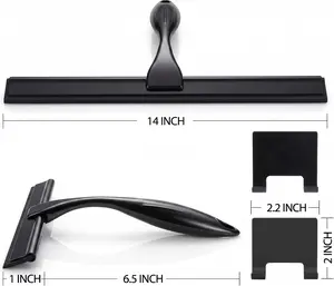 Squeegee for Shower Glass Door, All-Purpose Squeegee with Hook for Shower Doors, Windows, Mirrors, Tiles and Car Glass, 14 Inches